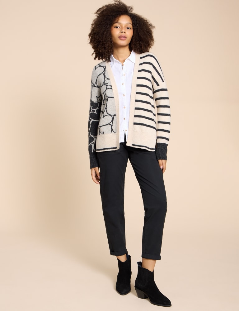 Striped boyfriend cardigan clearance