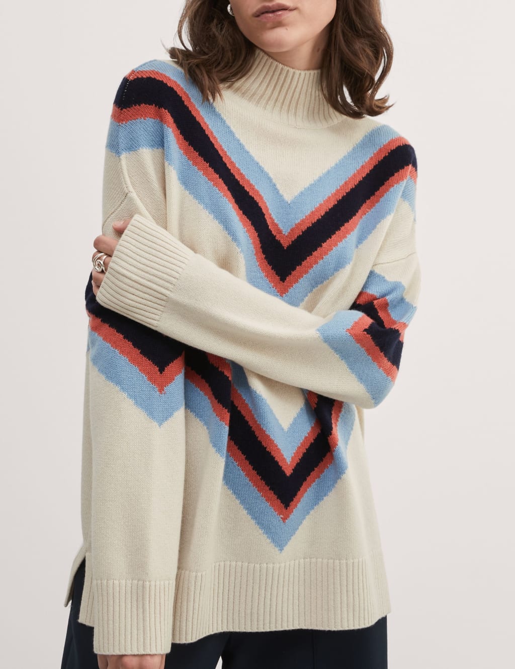 Striped cashmere sale sweater womens