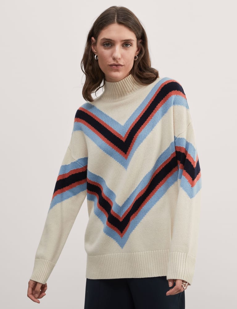 Wool Rich Striped Jumper with Cashmere | JAEGER | M&S