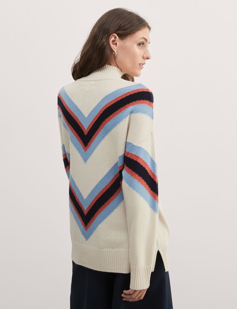 Wool Rich Striped Jumper with Cashmere | JAEGER | M&S