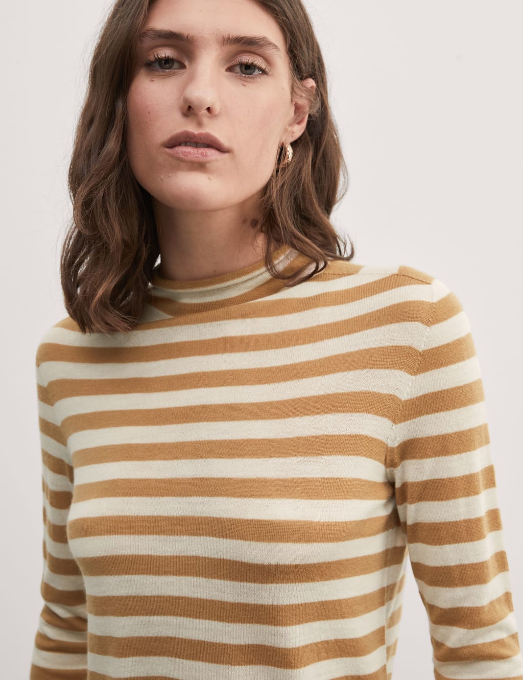 Wool Rich Striped Jumper with Cashmere