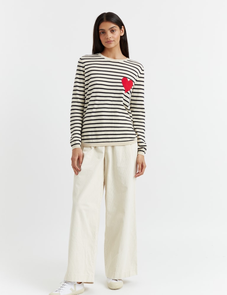 Wool Rich Striped Knitted Top with Cashmere 3 of 4