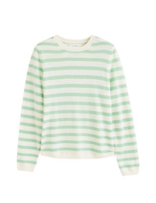 Wool Rich Striped Sweatshirt with Cashmere Image 2 of 4