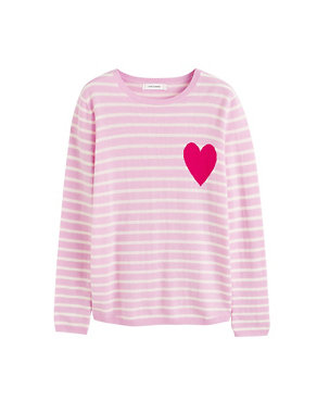 Wool Rich Striped Sweatshirt with Cashmere Image 2 of 4