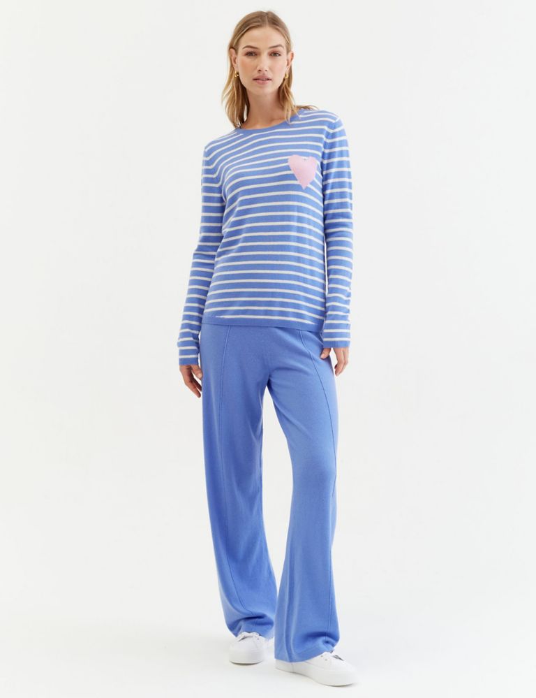 Wool Rich Striped Sweatshirt with Cashmere 3 of 4