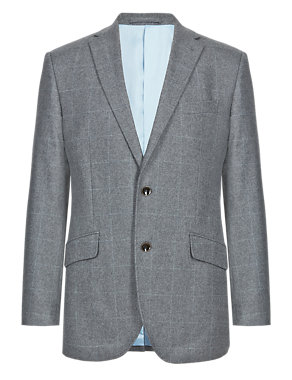 Wool Rich Tailored Fit 2 Button Check Jacket Image 2 of 7