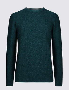 Wool Rich Textured Crew Jumper Image 2 of 5