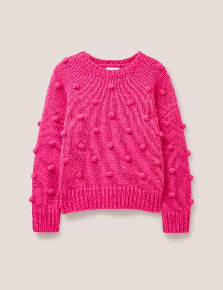 Wool Rich Textured Crew Neck Jumper White Stuff M S