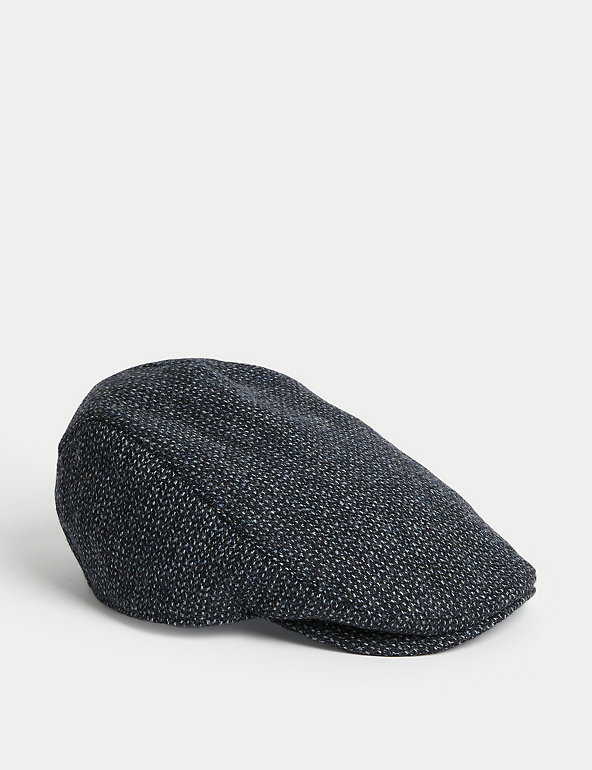 Wool Rich Textured Flat Cap with Stormwear™ Image 1 of 1