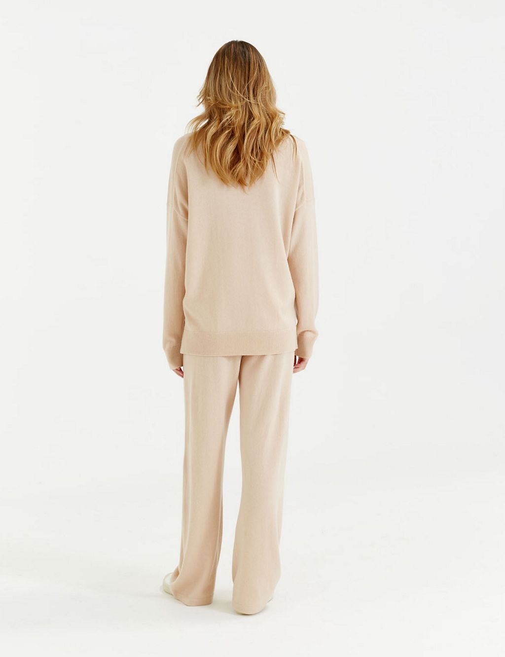 Wool Rich Wide Leg Relaxed Joggers with Cashmere 2 of 4