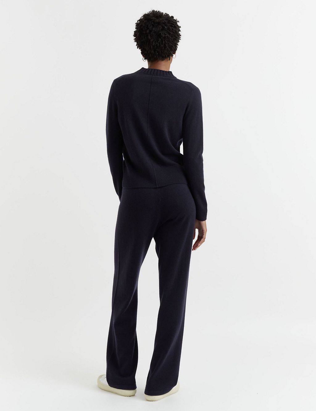 Wool Rich Wide Leg Relaxed Joggers with Cashmere 2 of 3