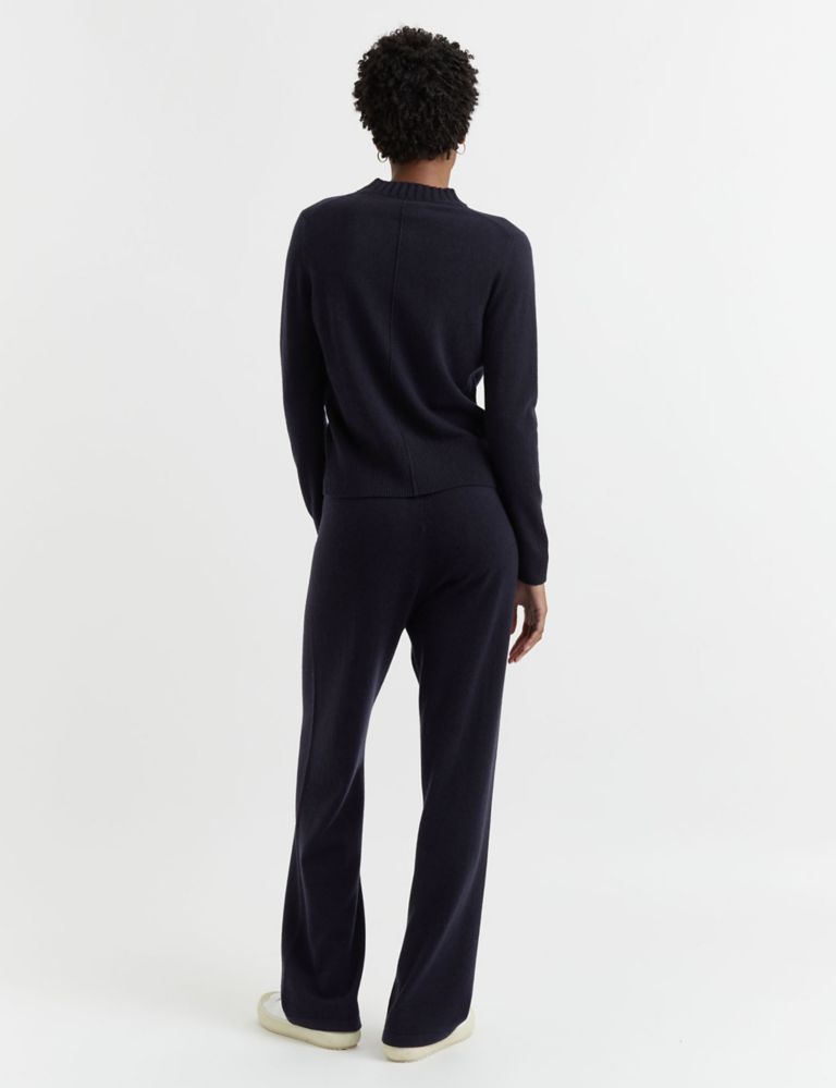 Wool Rich Wide Leg Relaxed Joggers with Cashmere 3 of 3