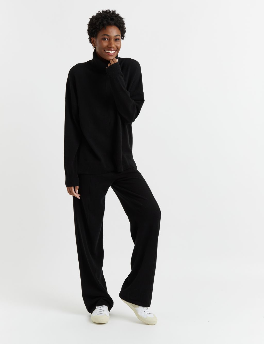 Wool Rich with Cashmere Roll Neck Relaxed Jumper | Chinti & Parker | M&S