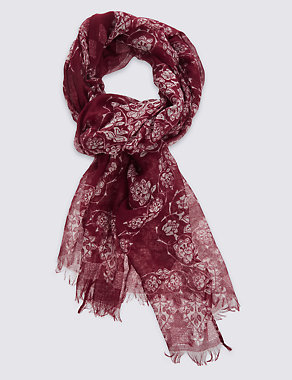 Worn Floral Scarf Image 2 of 3