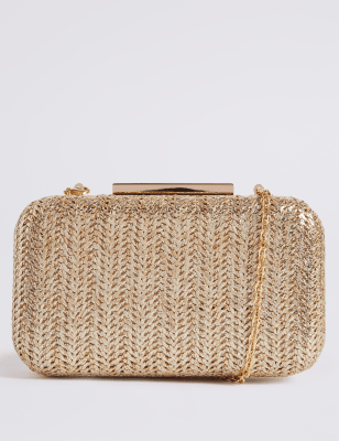 Woven Box Clutch Bag M S Collection M S