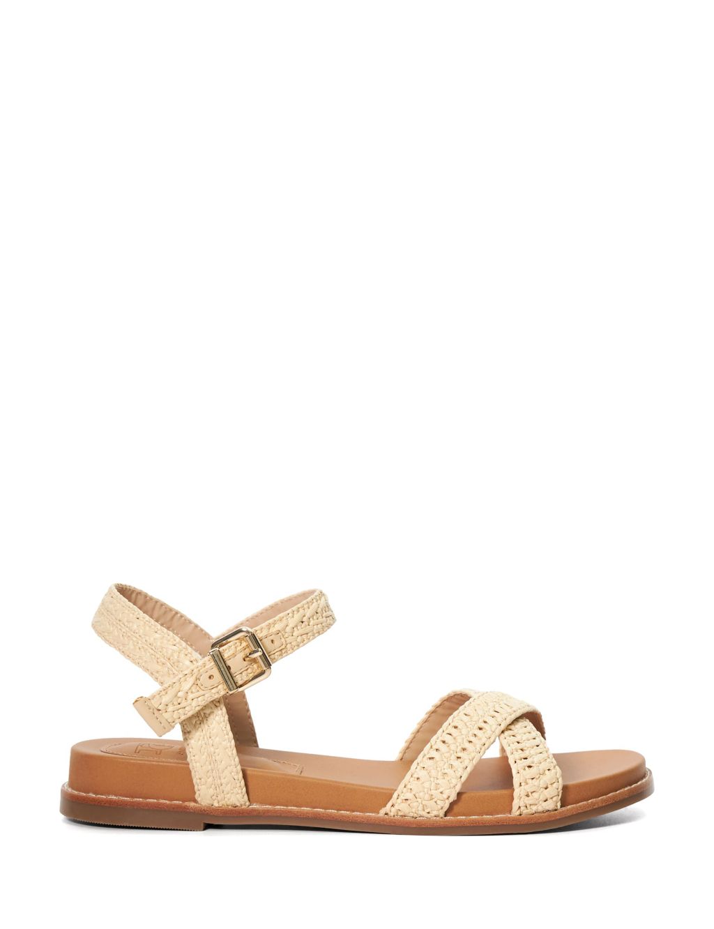 Woven Crossover Ankle Strap Flat Sandals | Dune London | M&S