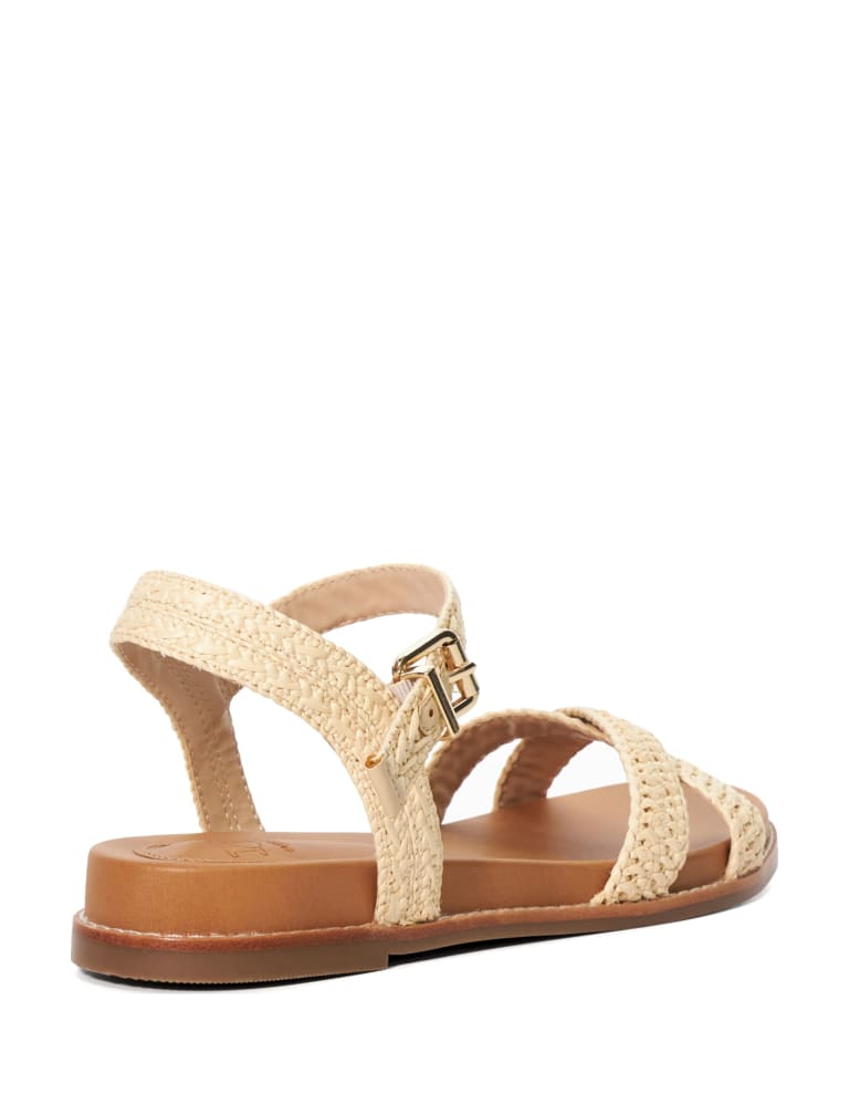 Woven Crossover Ankle Strap Flat Sandals 3 of 5