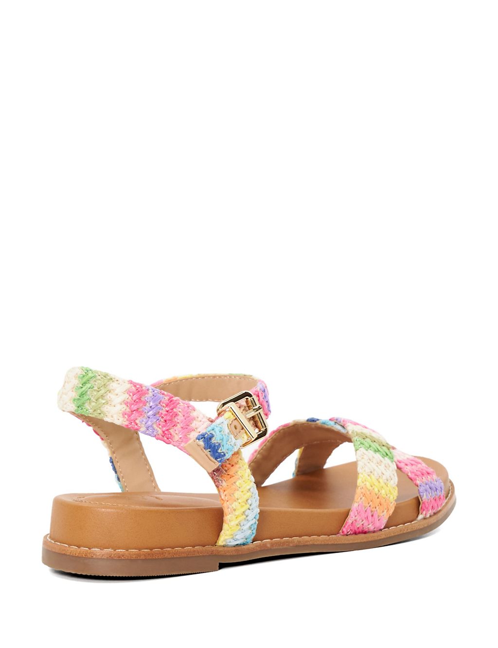 Woven Crossover Ankle Strap Flat Sandals 2 of 5