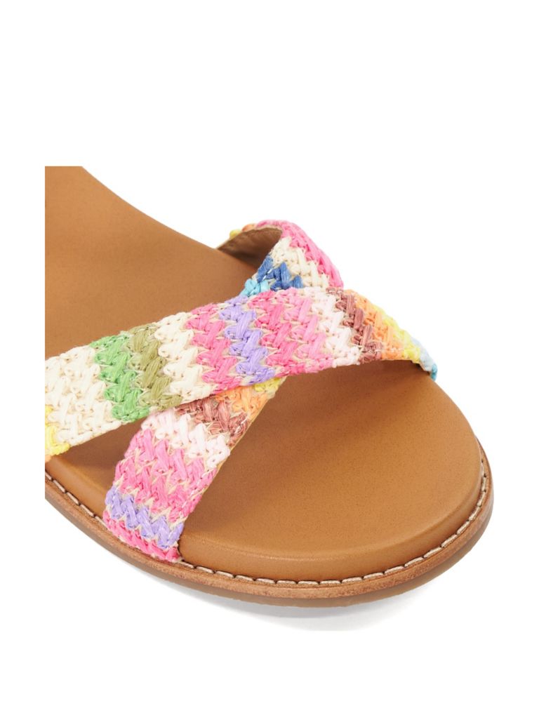 Woven Crossover Ankle Strap Flat Sandals 5 of 5
