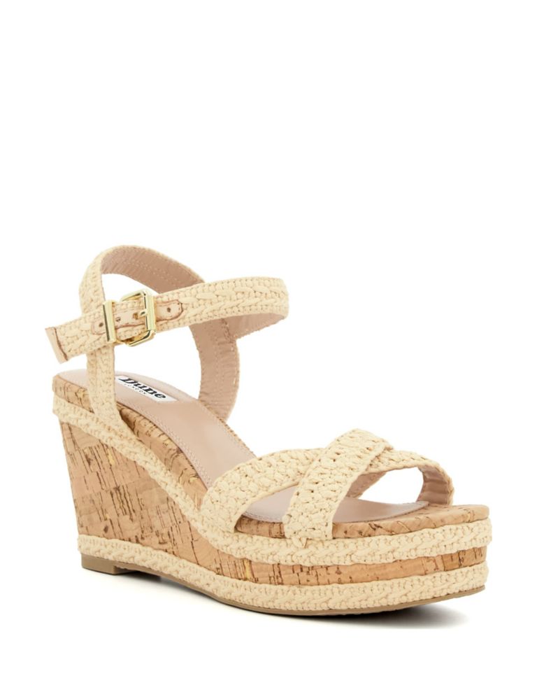 Woven Crossover Ankle Strap Wedge Sandals 2 of 4