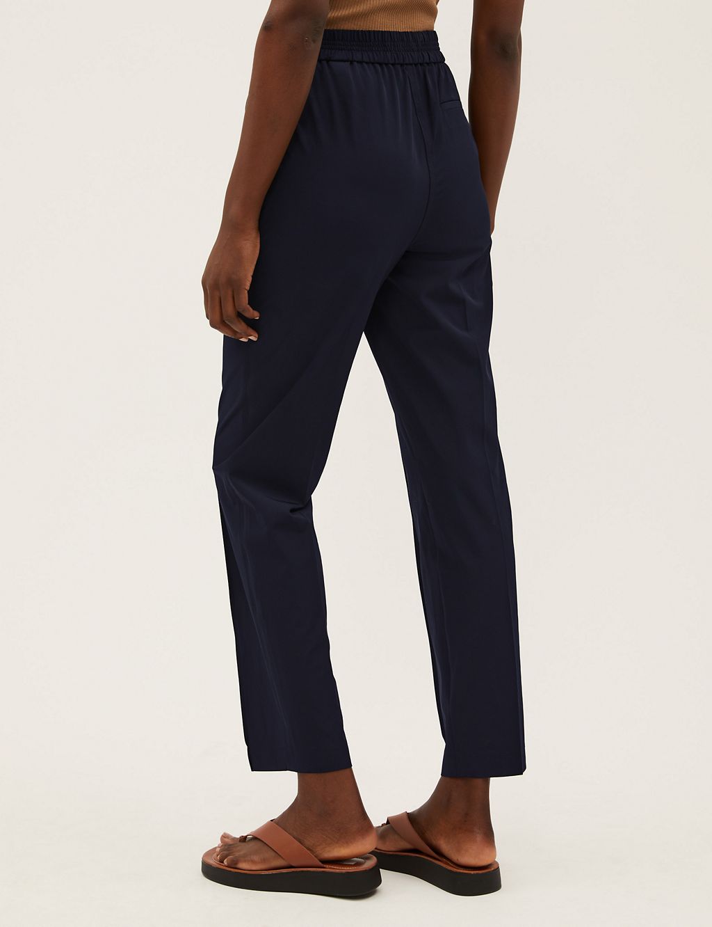 Woven Elasticated Waist Tapered Trousers 4 of 6