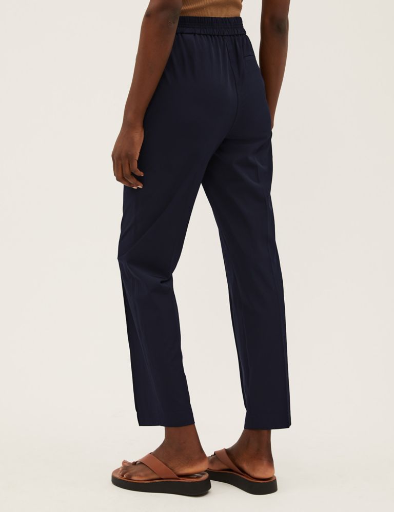 Woven Elasticated Waist Tapered Trousers 4 of 6