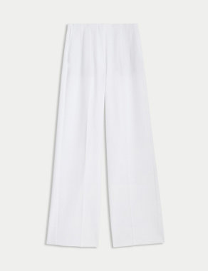 Woven Elasticated Waist Wide Leg Trousers Image 2 of 5