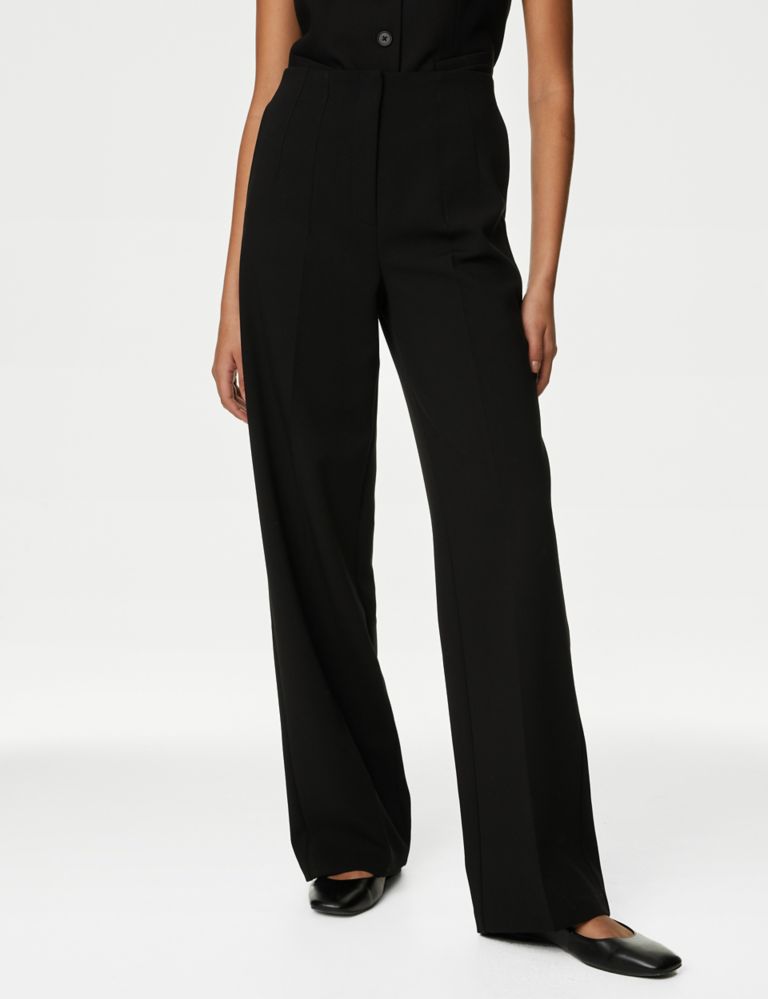 Woven Elasticated Waist Wide Leg Trousers, M&S Collection