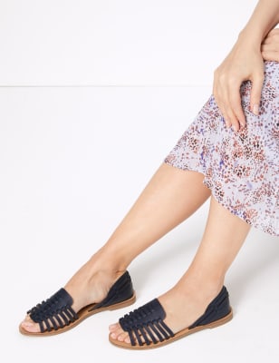 Woven sale toe sandals