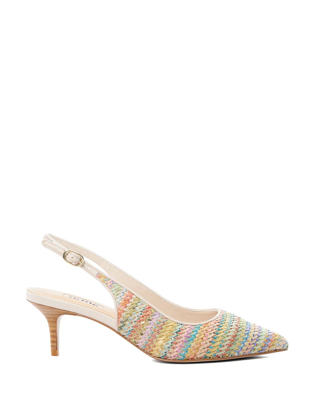 Woven Kitten Heel Pointed Slingback Shoes 3 of 5