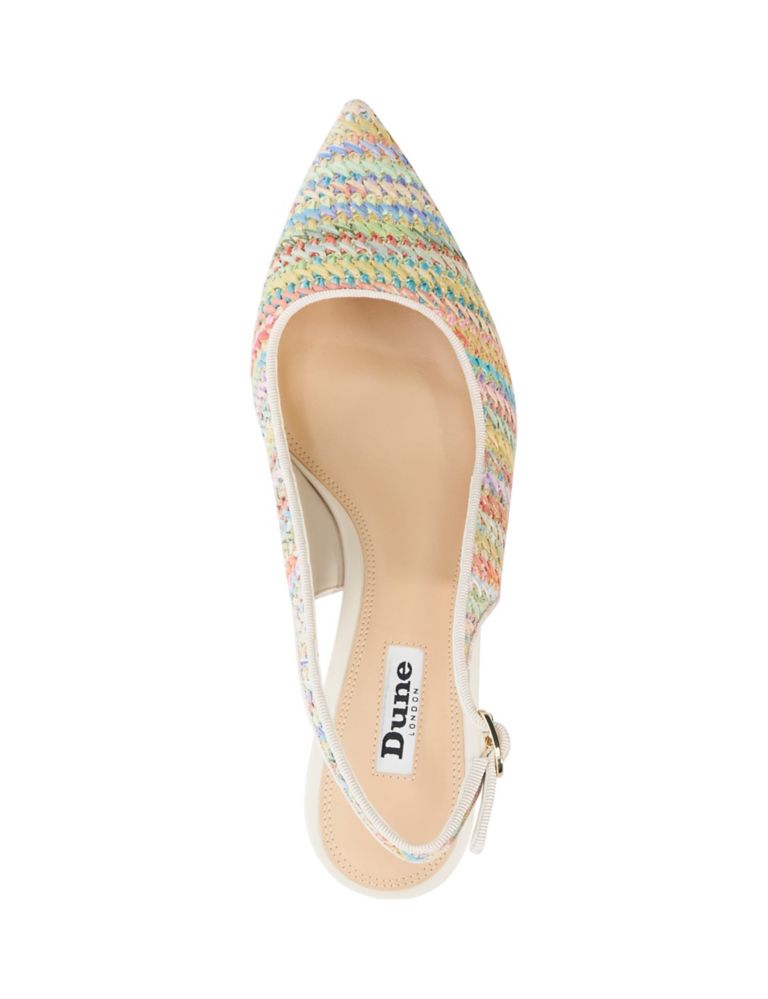 Woven Kitten Heel Pointed Slingback Shoes 4 of 5