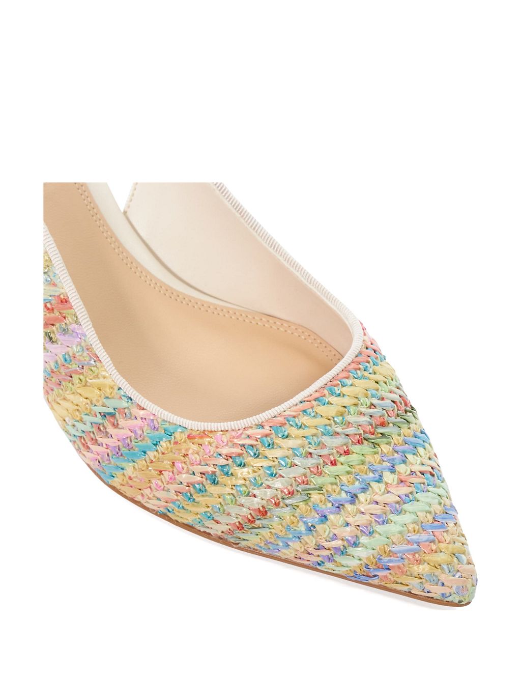 Woven Kitten Heel Pointed Slingback Shoes 5 of 5