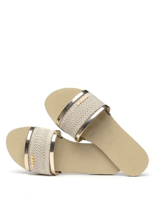 Woven Metallic Flip Flops | HAVAIANAS | M&S