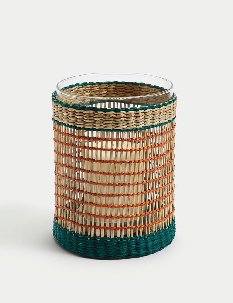 Woven Rattan Hurricane Candle Holder 1 of 4