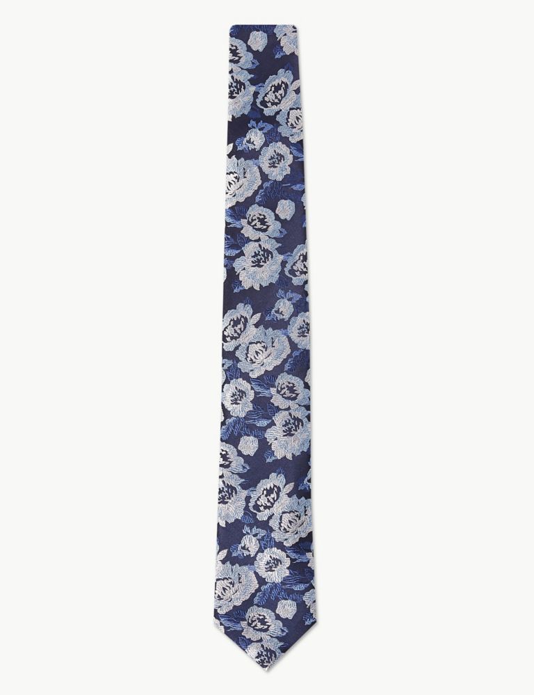 Woven Rose Pure Silk Tie 1 of 3