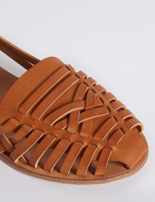 Peep toe woven on sale sandals