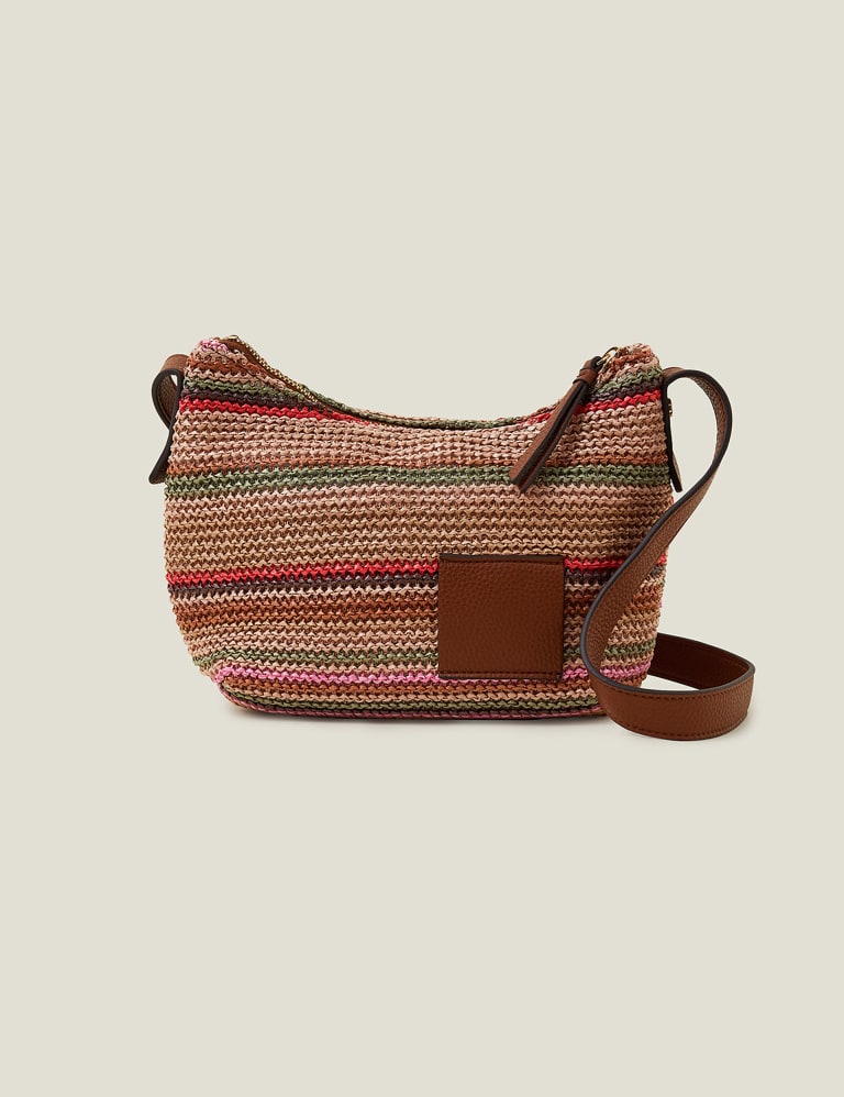 Woven Striped Cross Body Bag 1 of 4