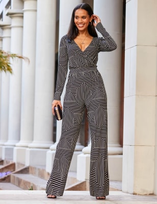 Wrap Front Wide Leg Jumpsuit, SOSANDAR