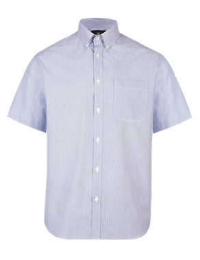 XXXL Easy Care Short Sleeve Striped Shirt Image 2 of 3