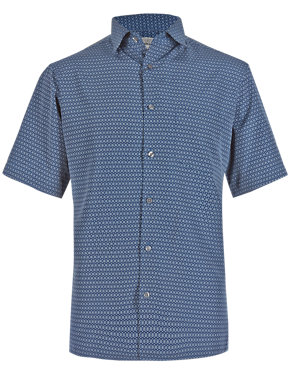 XXXL Easy Care Soft Touch Geometric Print Shirt Image 2 of 4