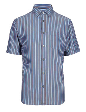 XXXL Easy Care Soft Touch Multi-Striped Shirt with Modal Image 2 of 3