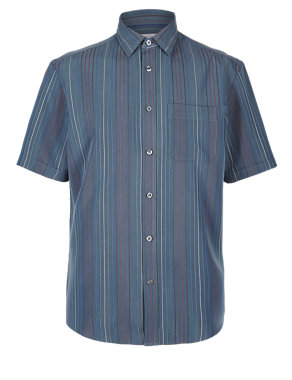 XXXL Modal Blend Soft Touch Easy Care Striped Shirt Image 2 of 3