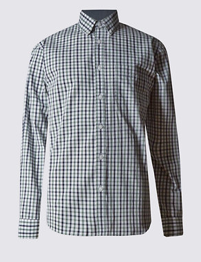 XXXL Pure Cotton Gingham Checked Shirt Image 2 of 5