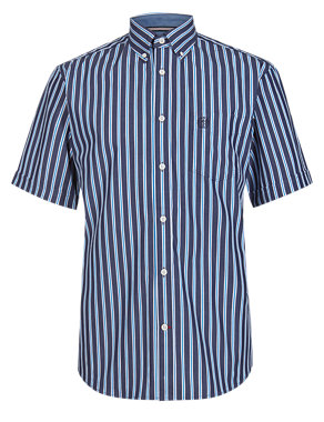 XXXL Pure Cotton Preppy Striped Shirt Image 2 of 5