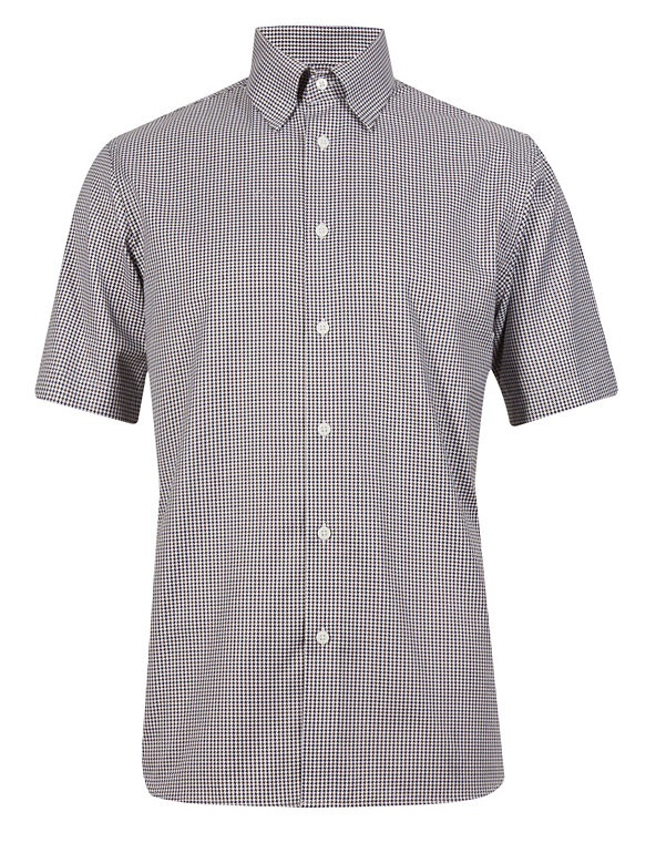 XXXL Pure Cotton Short Sleeve Checked Shirt Image 1 of 2