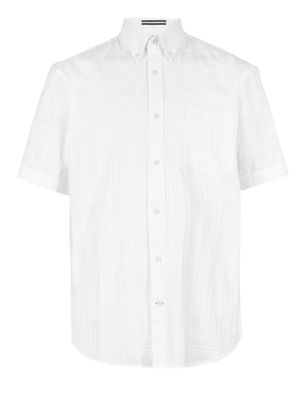 XXXL Pure Cotton Short Sleeve Textured Shirt 1 of 4