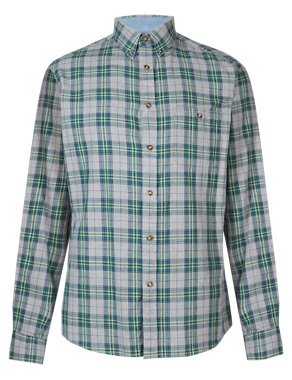 XXXL Pure Cotton Tailored Fit Checked Shirt Image 2 of 5