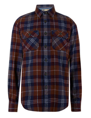 XXXL Pure Cotton Tailored Fit Checked Shirt Image 2 of 4