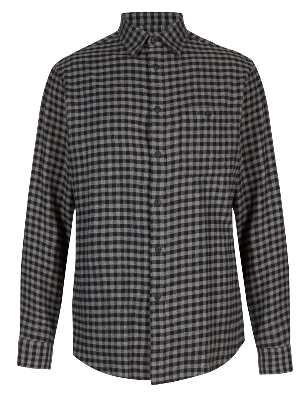 XXXL Pure Cotton Tailored Fit Flannel Checked Shirt 1 of 4