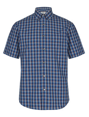 XXXL Pure Cotton Tailored Fit Gingham Checked Shirt Image 2 of 3